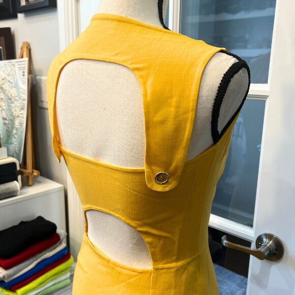 Union Made Yellow Sleeveless Cut Out Dress 8 - Picture 8 of 13